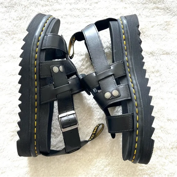 Dr. Martens Chunky Terry Brando Sandals Black